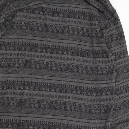 River Island Womens Grey Geometric Polyester Jumper Dress  Size 14  Roll Neck Pullover