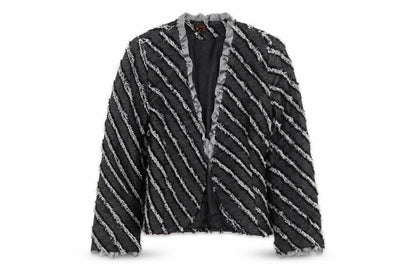 Tilber Womens Grey Geometric  Jacket Blazer Size 10