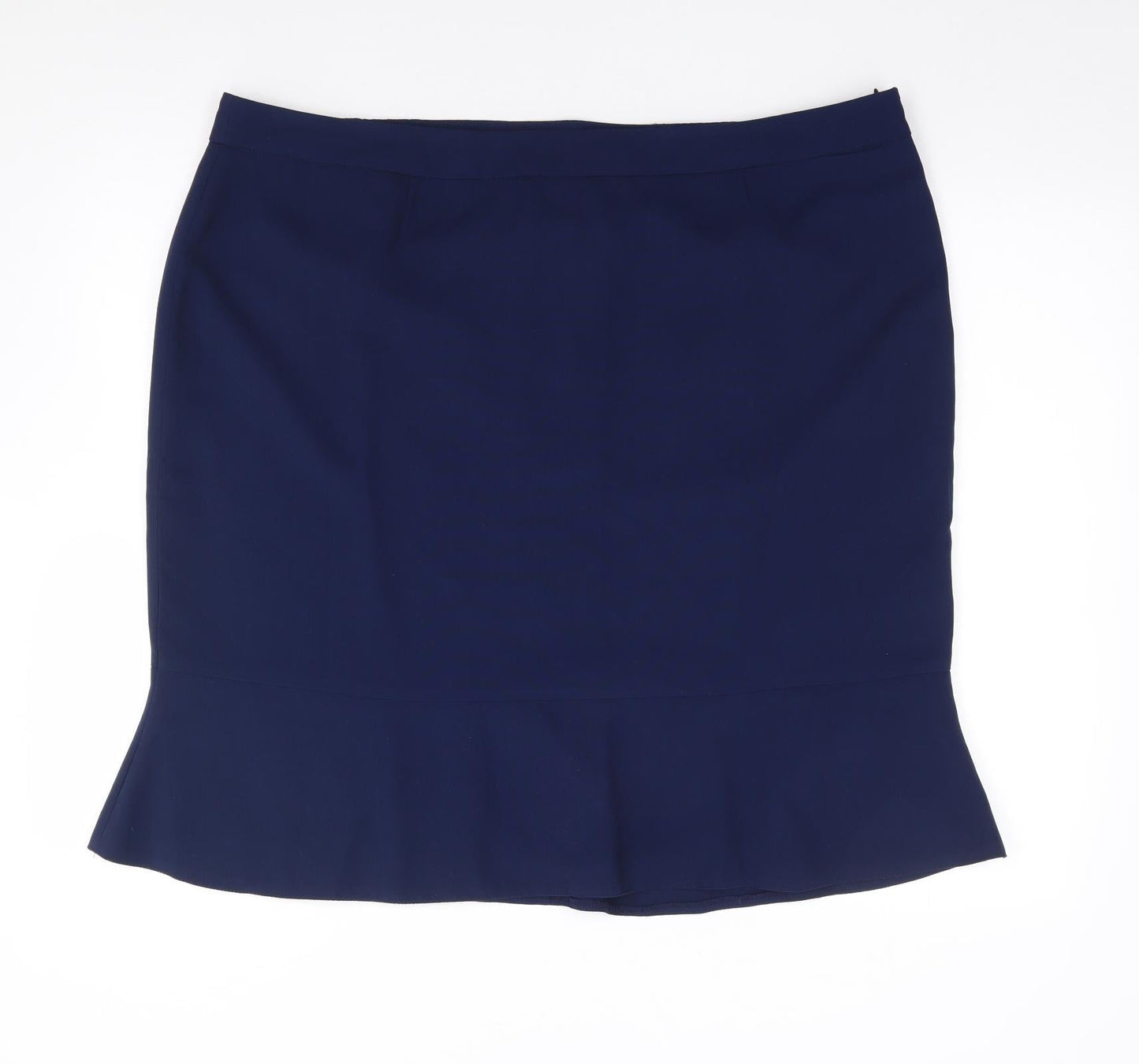 Crealine Womens Blue  Polyester Flare Skirt Size 24   Zip