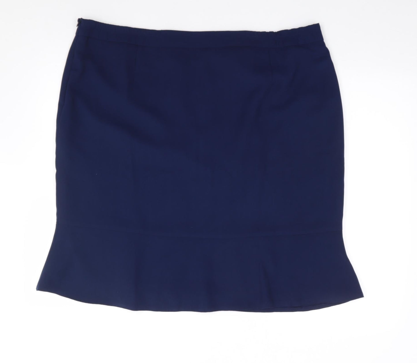 Crealine Womens Blue  Polyester Flare Skirt Size 24   Zip