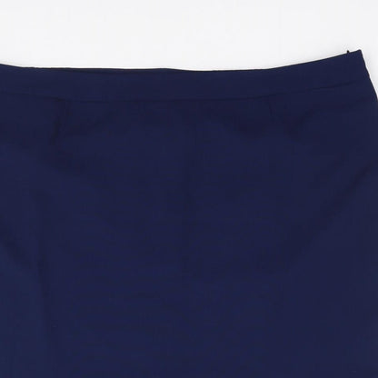 Crealine Womens Blue  Polyester Flare Skirt Size 24   Zip