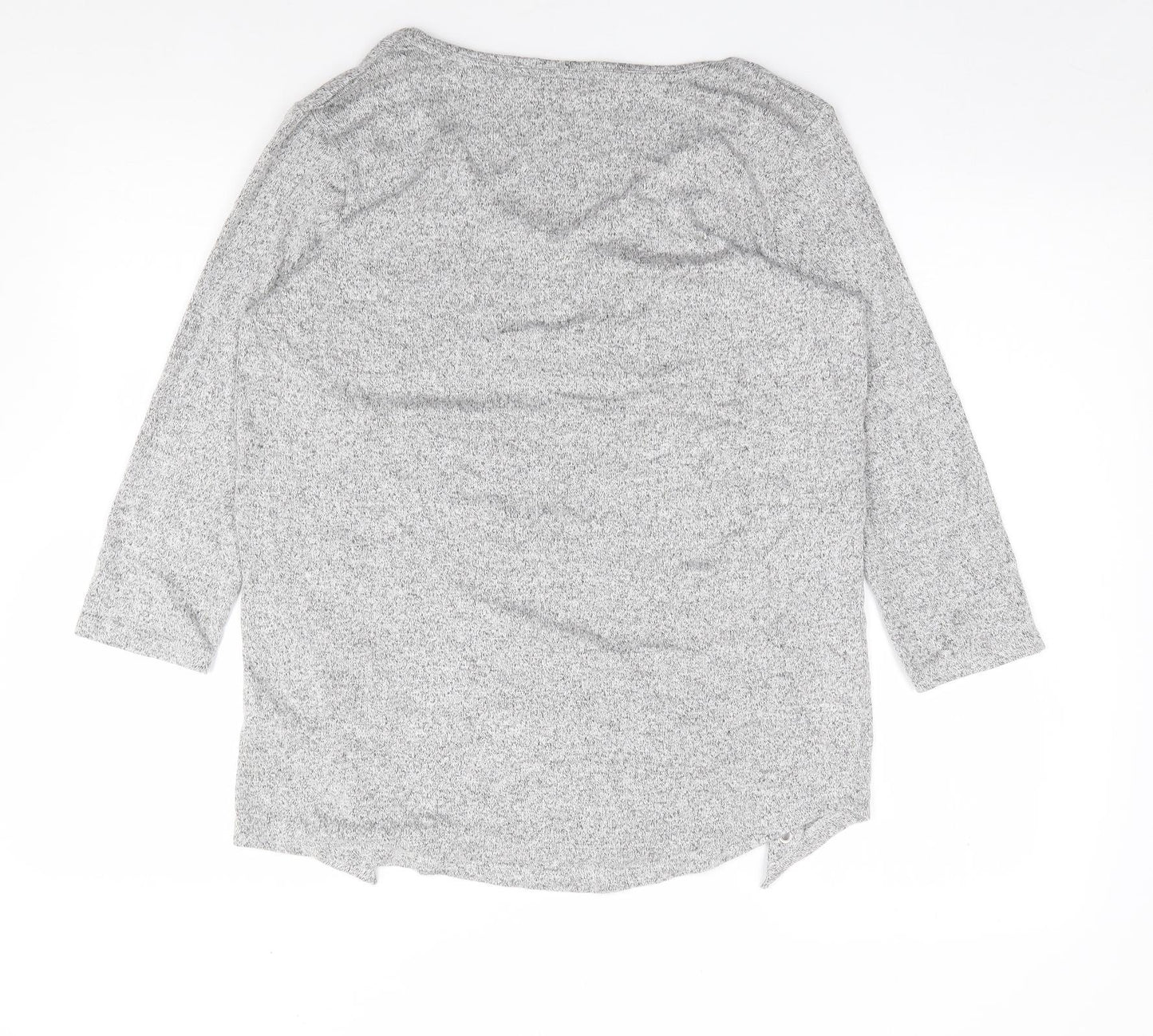 Womens UK Size 12 Papaya Grey Jersey T-Shirt