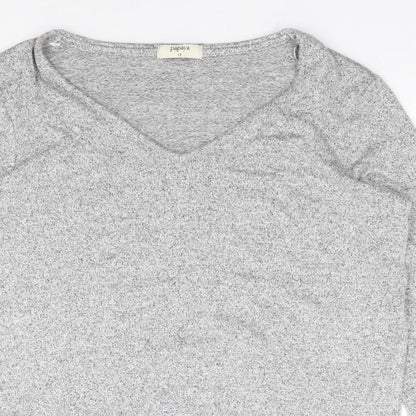 Womens UK Size 12 Papaya Grey Jersey T-Shirt