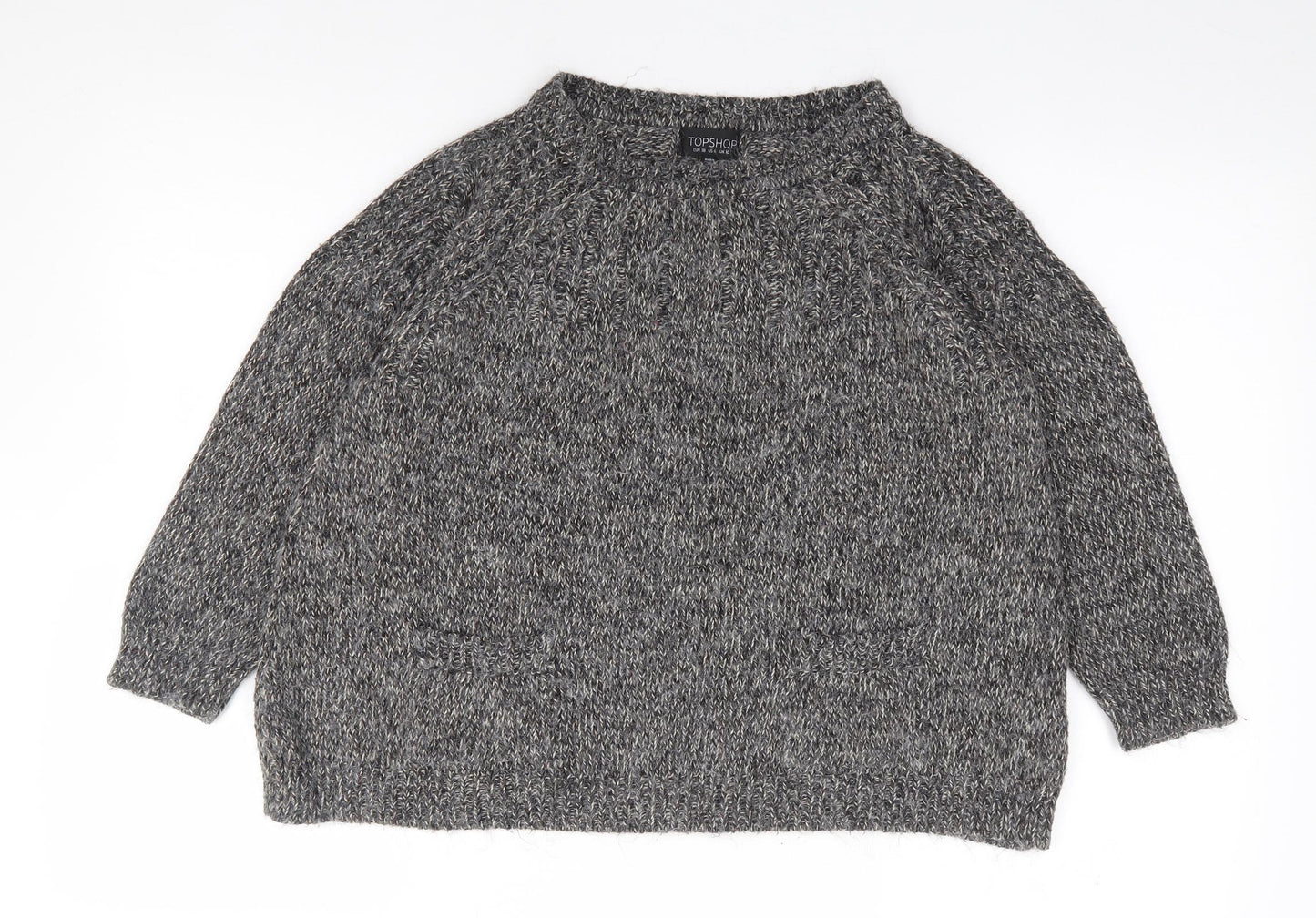 Womens UK Size 10 Topshop Grey Pullover Jumper