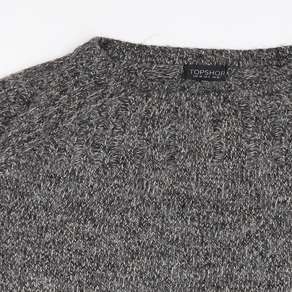 Womens UK Size 10 Topshop Grey Pullover Jumper
