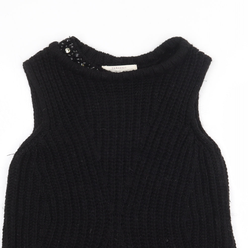Womens UK Size S Zara Black Pullover Jumper