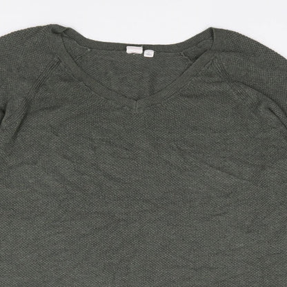 Gap  Mens Green V-Neck  Acrylic Pullover Jumper Size XL