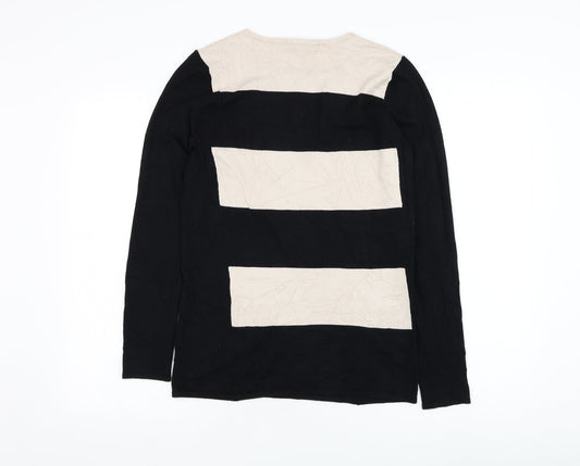 Coast Womens Black Round Neck  Viscose Pullover Jumper Size S