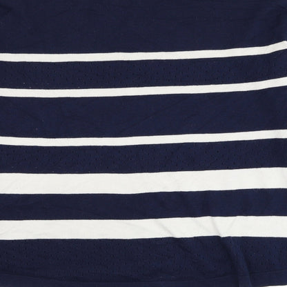 Gap Womens Blue Round Neck Striped Camel Pullover Jumper Size S