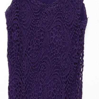 TU Womens Purple  Cotton Pencil Dress  Size 8  Round Neck Pullover