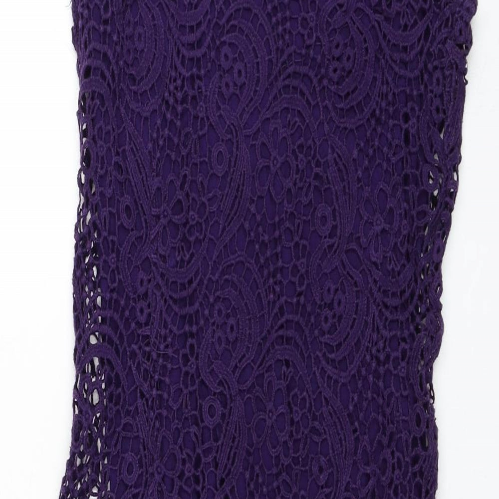 TU Womens Purple  Cotton Pencil Dress  Size 8  Round Neck Pullover