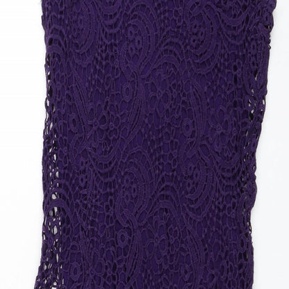 TU Womens Purple  Cotton Pencil Dress  Size 8  Round Neck Pullover