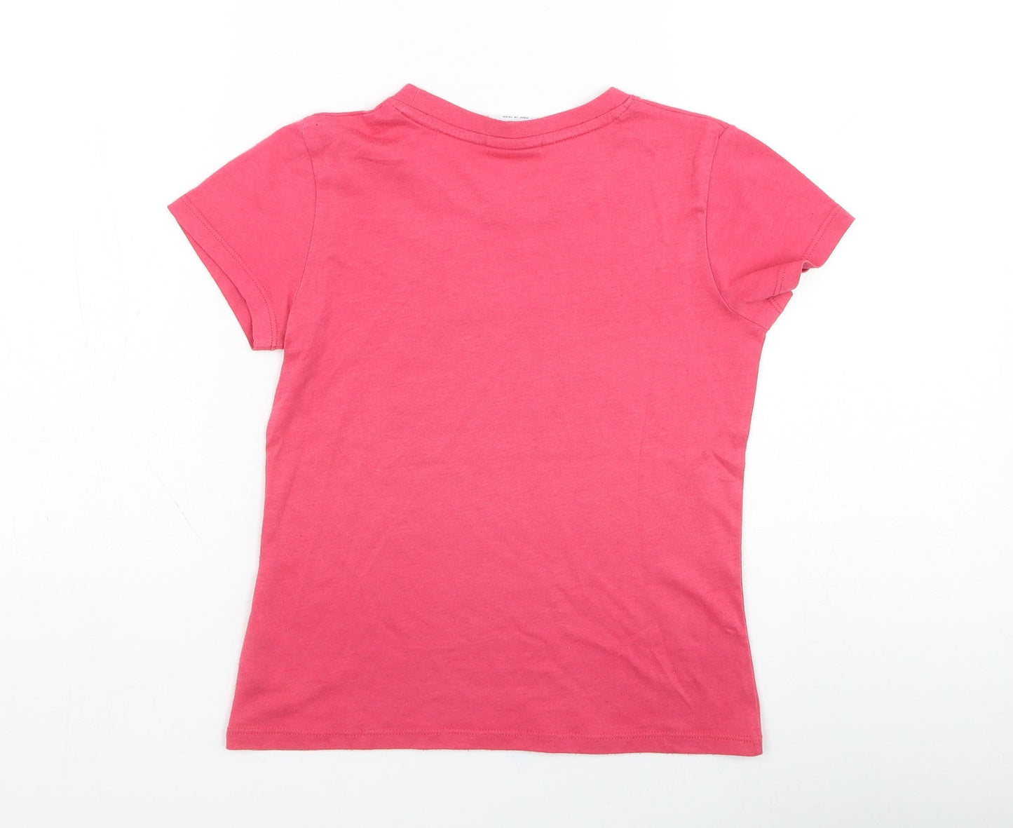Canterbury Girls Pink  Cotton Basic T-Shirt Size 6 Years Round Neck Pullover