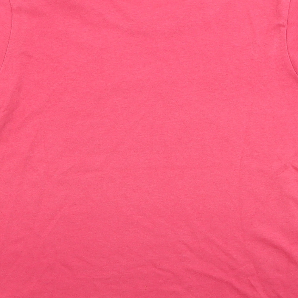 Canterbury Girls Pink  Cotton Basic T-Shirt Size 6 Years Round Neck Pullover