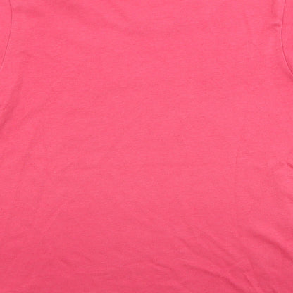 Canterbury Girls Pink  Cotton Basic T-Shirt Size 6 Years Round Neck Pullover