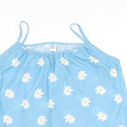 Womens UK Size XL Preworn Blue Basic Tank