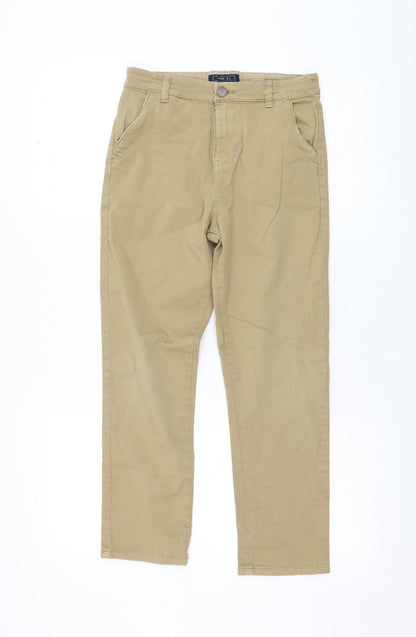 NEXT Boys Brown  Cotton Capri Jeans Size 9 Months  Regular Zip