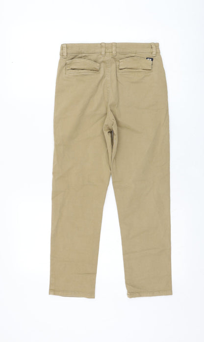 NEXT Boys Brown  Cotton Capri Jeans Size 9 Months  Regular Zip