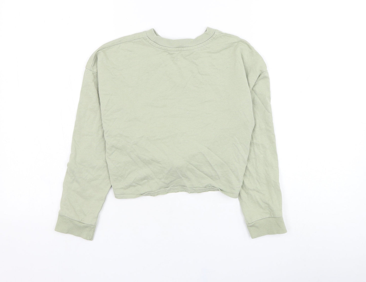H&M Girls Green  Cotton Pullover Sweatshirt Size 8-9 Years  Pullover - L.A