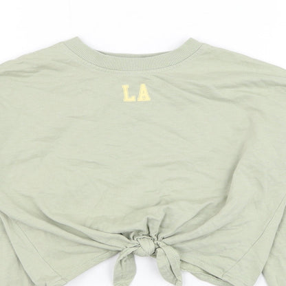 H&M Girls Green  Cotton Pullover Sweatshirt Size 8-9 Years  Pullover - L.A