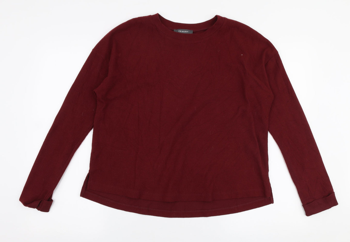 Primark Womens Red Round Neck  Polyester Pullover Jumper Size S