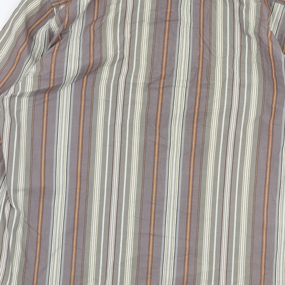 Club Monaco Mens Multicoloured Striped Cotton  Button-Up Size M Collared Button