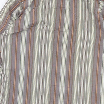 Club Monaco Mens Multicoloured Striped Cotton  Button-Up Size M Collared Button