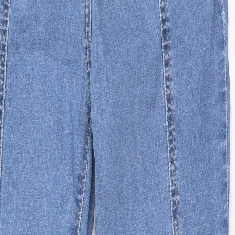 parasian Womens Blue  Cotton Skinny Jeans Size 12 L30 in Slim Zip