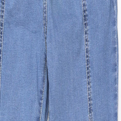 parasian Womens Blue  Cotton Skinny Jeans Size 12 L30 in Slim Zip