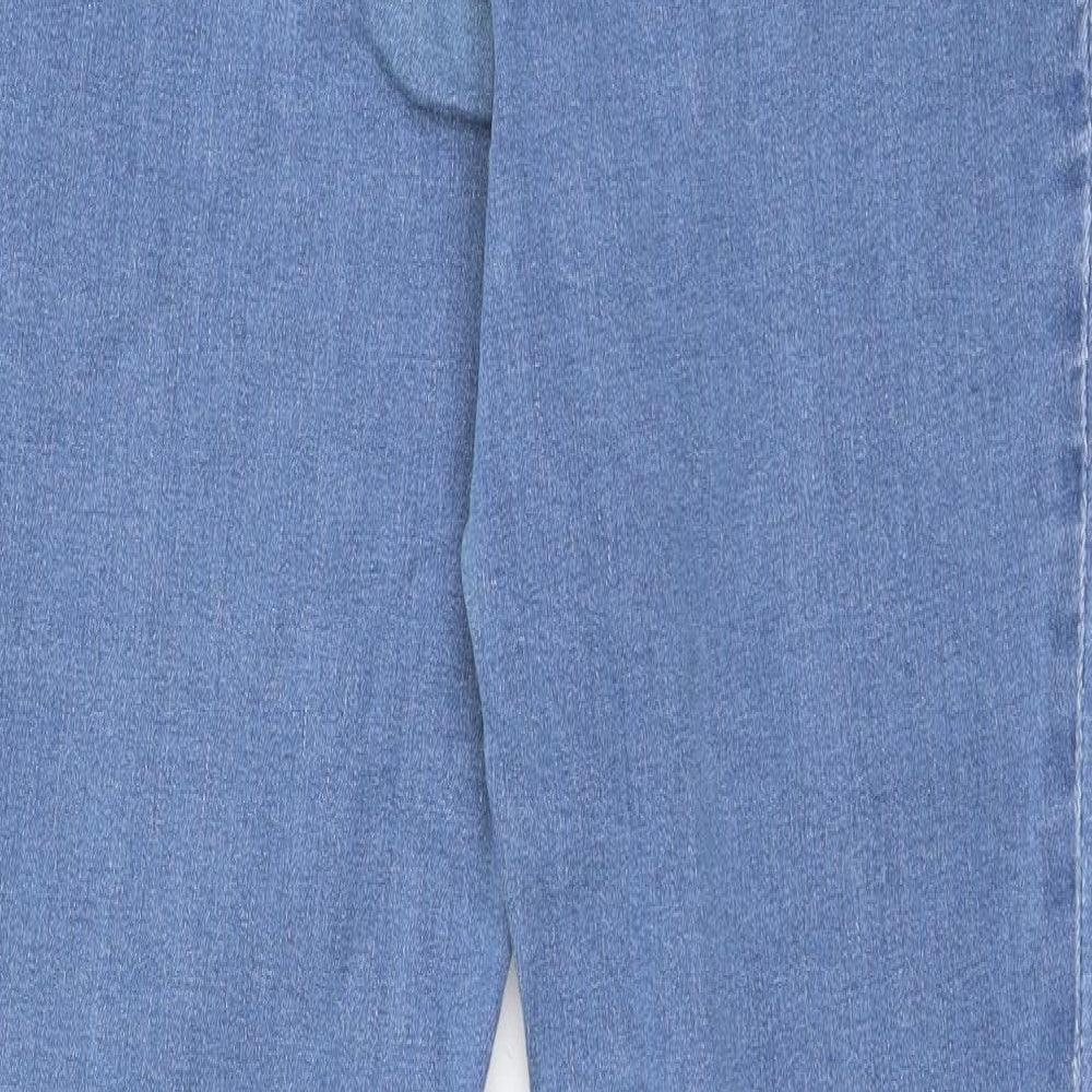 parasian Womens Blue  Cotton Skinny Jeans Size 12 L30 in Slim Zip