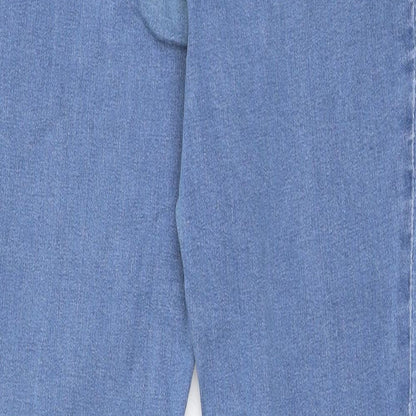 parasian Womens Blue  Cotton Skinny Jeans Size 12 L30 in Slim Zip