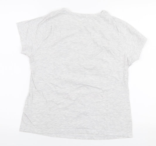 Primark Womens Grey  Cotton Jersey T-Shirt Size S Round Neck - Mickey mouse