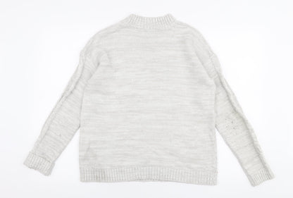 Womens UK Size M Papaya Grey Pullover Jumper