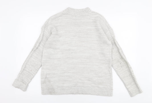 Womens UK Size M Papaya Grey Pullover Jumper