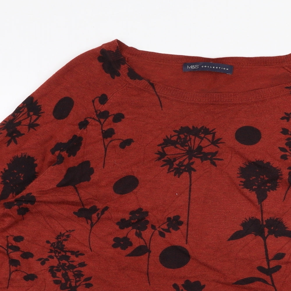 Womens UK Size 14 Marks and Spencer Red Pullover Jumper