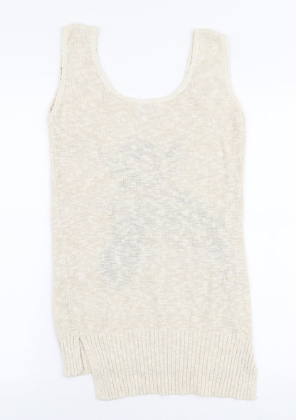 G21 Womens Beige Round Neck  Cotton Vest Jumper Size 10   - Giraffe