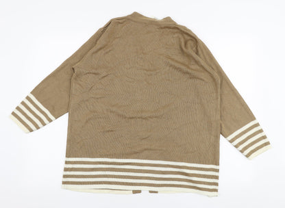 Womens UK Size 10 Amari Brown Cardigan Jumper