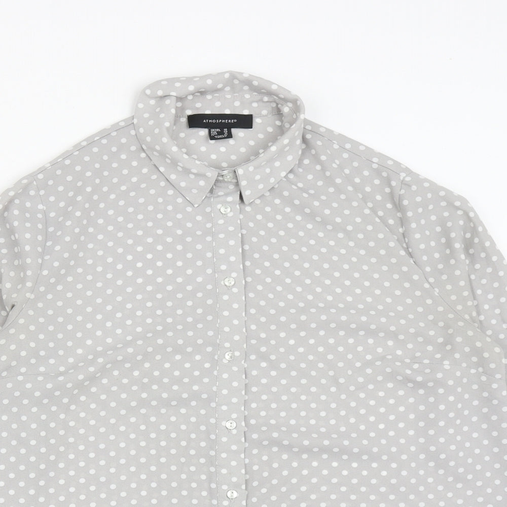 Womens UK Size 10 Atmosphere Green Basic Button-Up