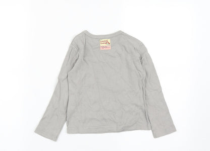Twisted Twee Girls Grey  Cotton Basic Casual Size 2-3 Years Round Neck  - Acorn Print