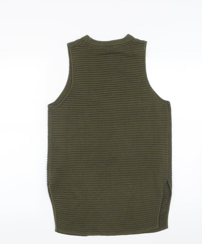 Womens UK Size 10 Topshop Green Basic Tank
