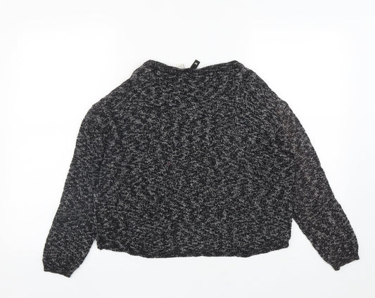 H&M Womens Black Round Neck  Cotton Pullover Jumper Size M