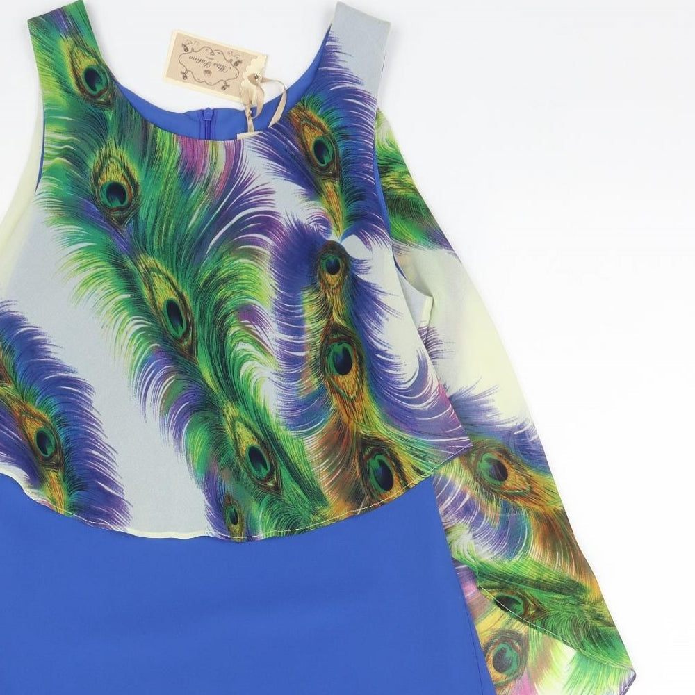 Miss Patina Womens Multicoloured  Polyester A-Line  Size 12  Round Neck Zip