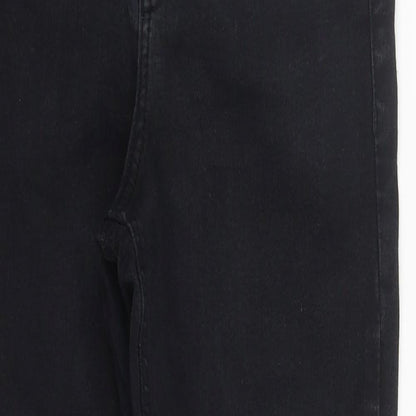 Topshop Womens Black  Cotton Cropped Jeans Size 26 in L24 in Regular Zip