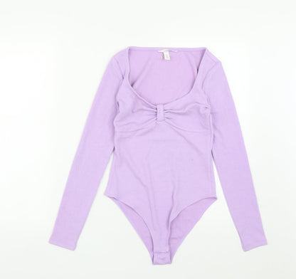 H&M  Womens Purple  Polyester Catsuit One-Piece Size S  Snap