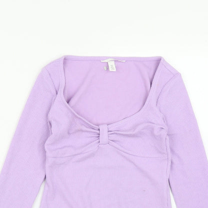 H&M  Womens Purple  Polyester Catsuit One-Piece Size S  Snap