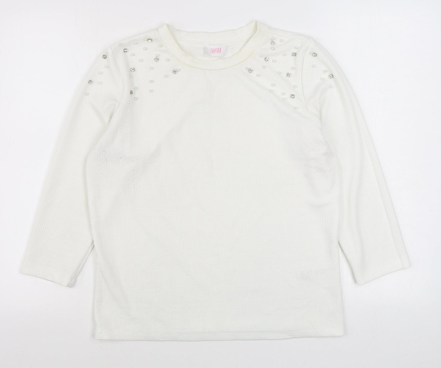 Womens UK Size XL Savida White Pullover Jumper