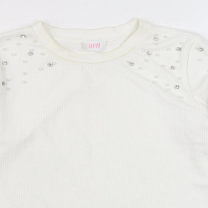 Womens UK Size XL Savida White Pullover Jumper