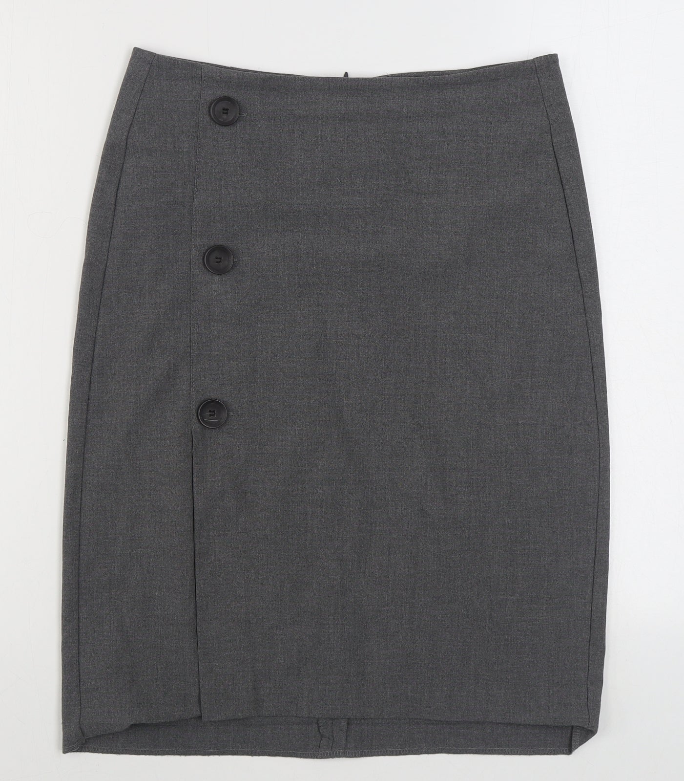 Bershka Womens Grey  Polyester Straight & Pencil Skirt Size M   Zip