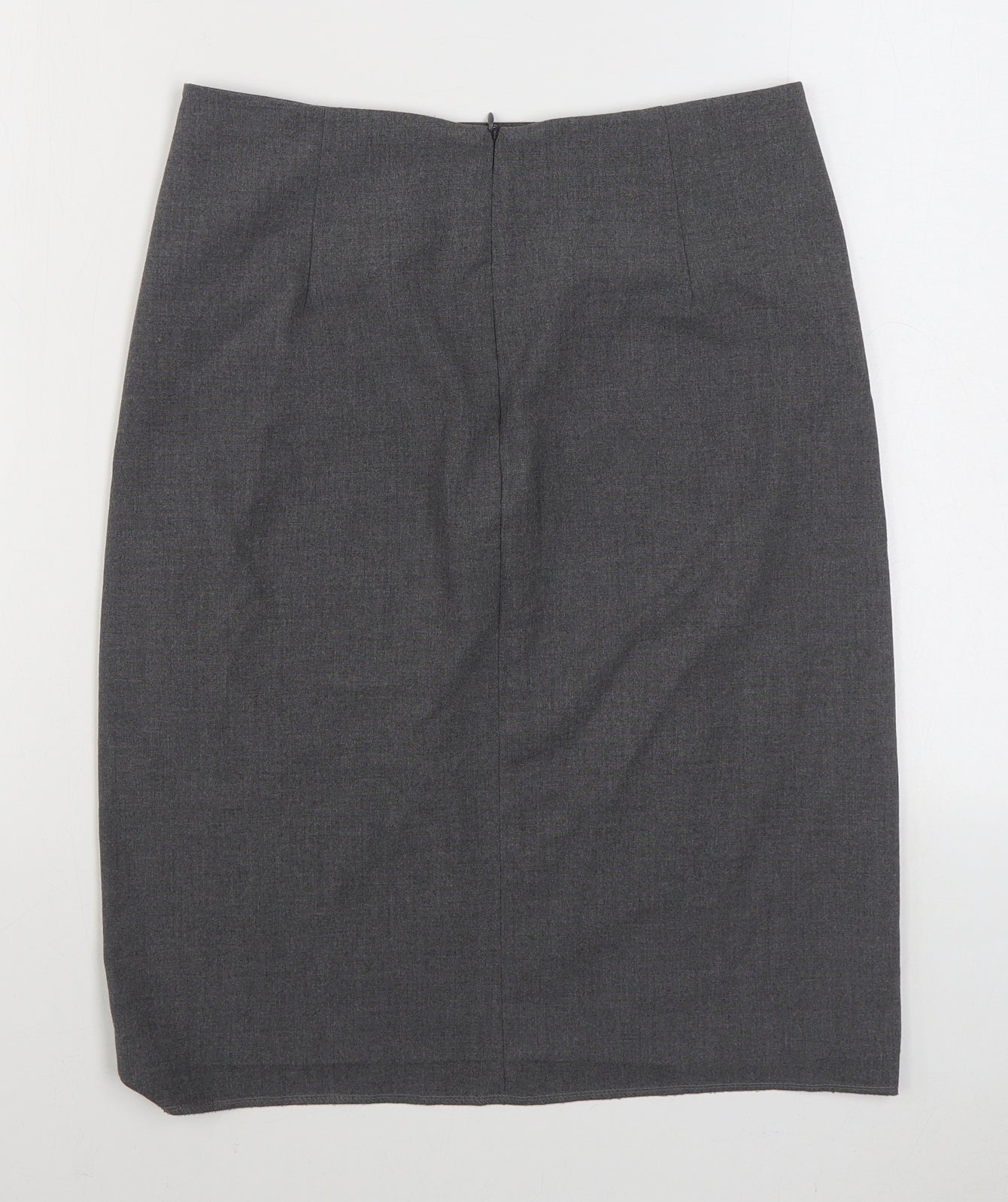 Bershka Womens Grey  Polyester Straight & Pencil Skirt Size M   Zip