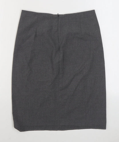 Bershka Womens Grey  Polyester Straight & Pencil Skirt Size M   Zip